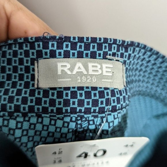 NEW‎ Rabe 1920 Blue Geometric Straight Leg Casual Pants Women's Size US 10 - Picture 5 of 6